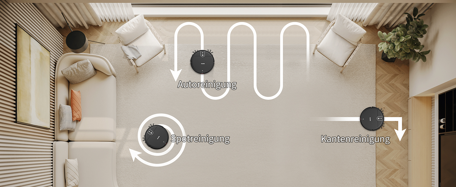 Робот-пилосос VersLife L6 з функцією миття підлоги, 120 хв роботи, керування через додаток/Wi-Fi/Alexa