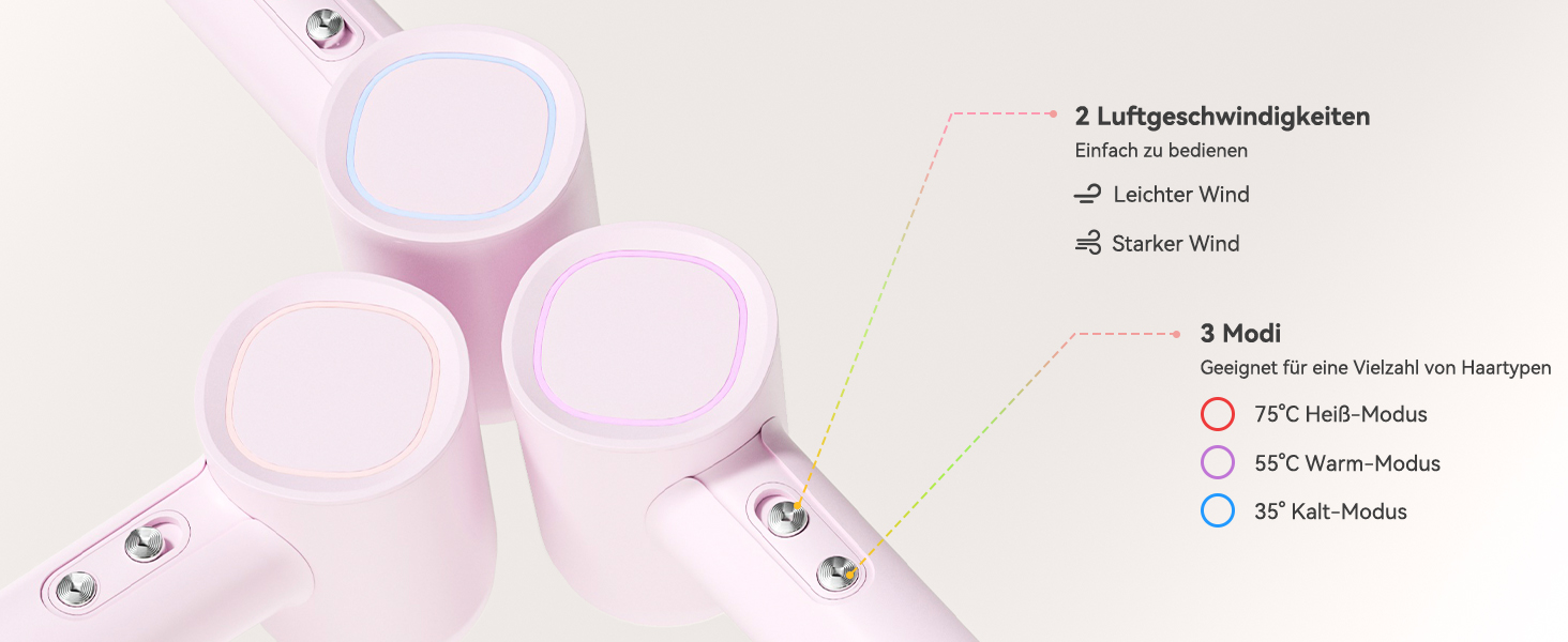 Професійний іонний фен для волосся з дифузором, безщітковий мотор 160 000 об/хв, швидке сушіння, сірий колір