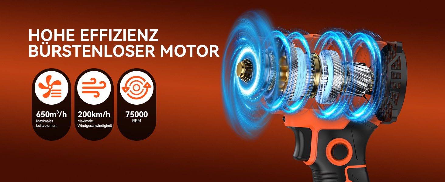 Акумуляторний повітродувач Bravolu 21V, 210 км/год, 4.0 Ah, 6 швидкостей (5200mAh)