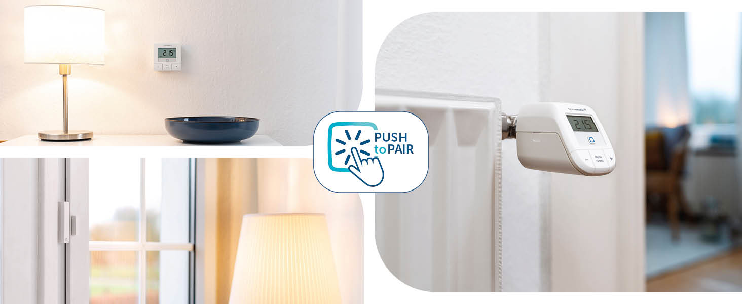 Homematic IP Термостат на радіатор Basic – Розумний дім, цифровий термостат для опалення, керування через додаток, сумісний з Alexa та Google Home, проста установка, економія енергії, 153412A3