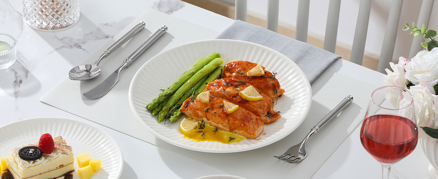 Набір посуду MALACASA LEILA, 18 предметів, порцеляна, скандинавський стиль, білий. Серія LEILA - 6 осіб, 18-ти частинний сервіз