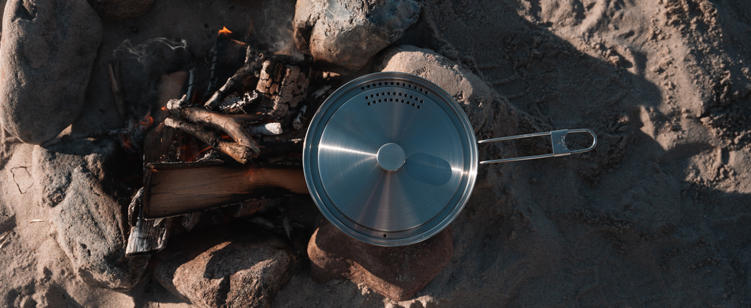 Набір посуду для кемпінгу Campo Libre Enzo I з нержавіючої сталі: компактний, індукційний, 6 або 8-ти частинний