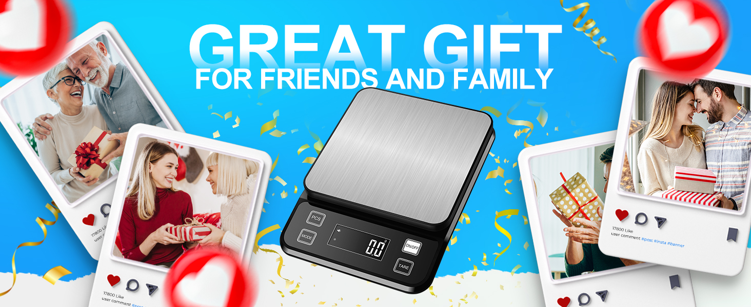 Кухонні ваги Diyife 10 кг, 0,1 г, з нержавіючої сталі, LCD-дисплеєм, функцією тарування та підрахунку, чорні