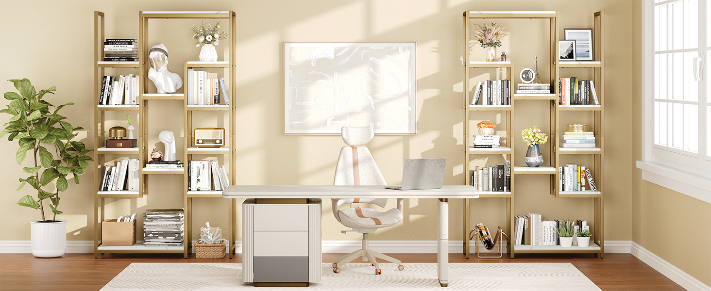 Стелаж YITAHOME для книг та речей, 5 ярусів, 30 x 100 x 180 см, білий, для офісу, вітальні, спальні