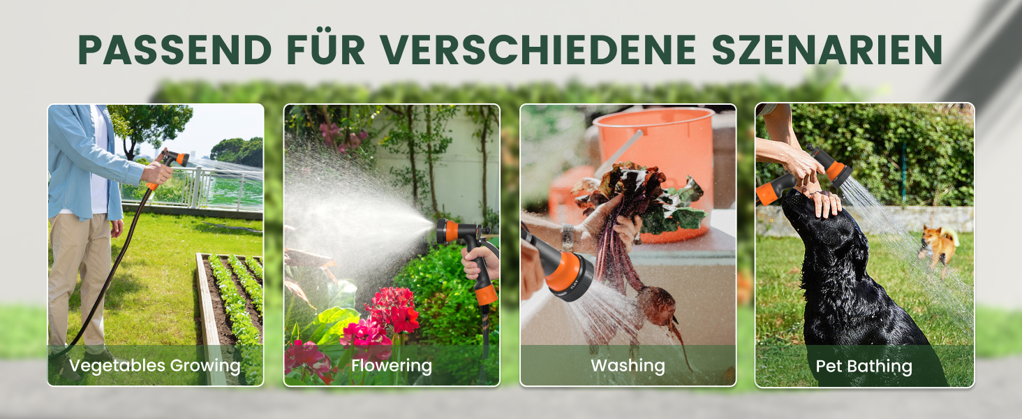 Тросовий барабан для садового шланга Giraffe Tools 25 м з висувною конструкцією, міцною основою, 7-функціональною насадкою та 360° поворотним кріпленням