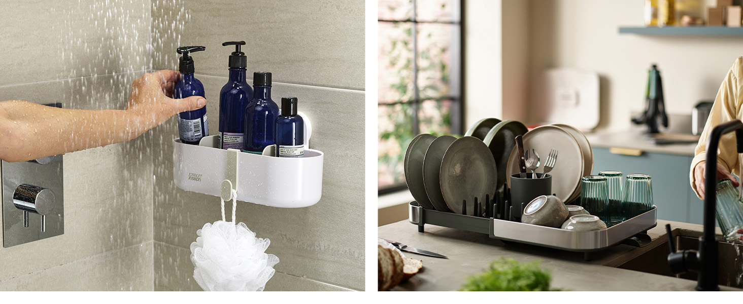 Організатор для ножів та столових приборів Joseph Joseph Duo для кухонної раковини, сірий пластик