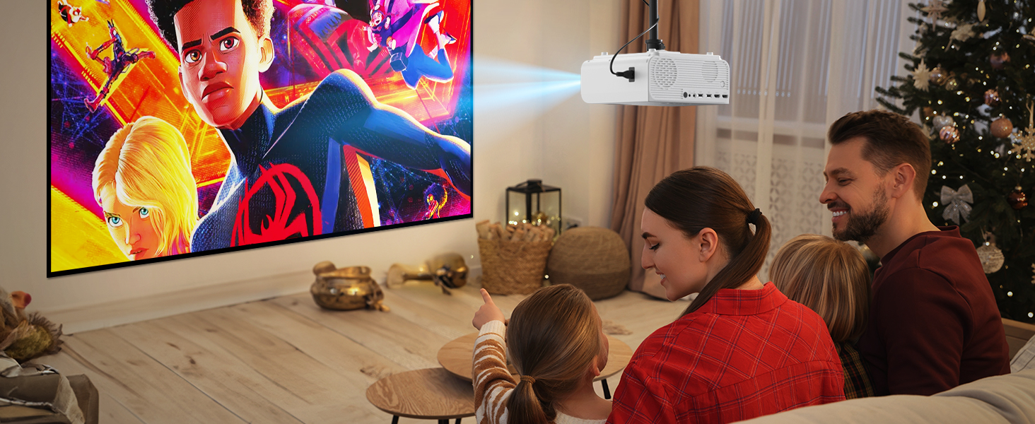 Проектор Beamer 12000 Lumens 1080P Full HD з 5G WiFi, Bluetooth та підтримкою 4K для Fire Stick, PS5, Smartphone (HDMI)