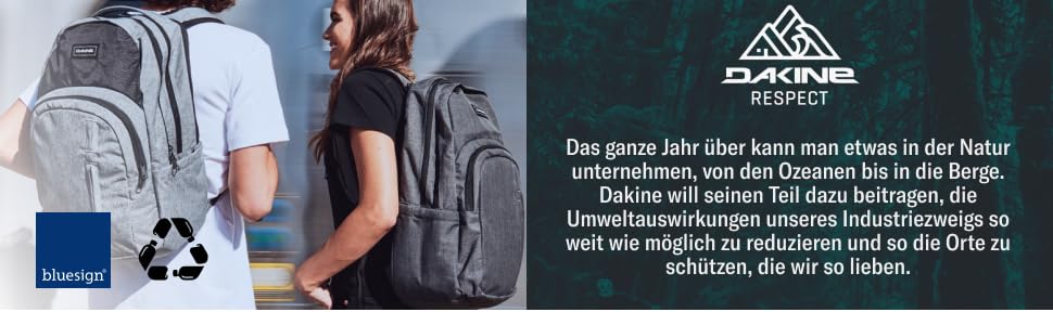 Унісекс рюкзак Dakine Campus 25L для школи, подорожей та ноутбука, водовідштовхуючий, чорний