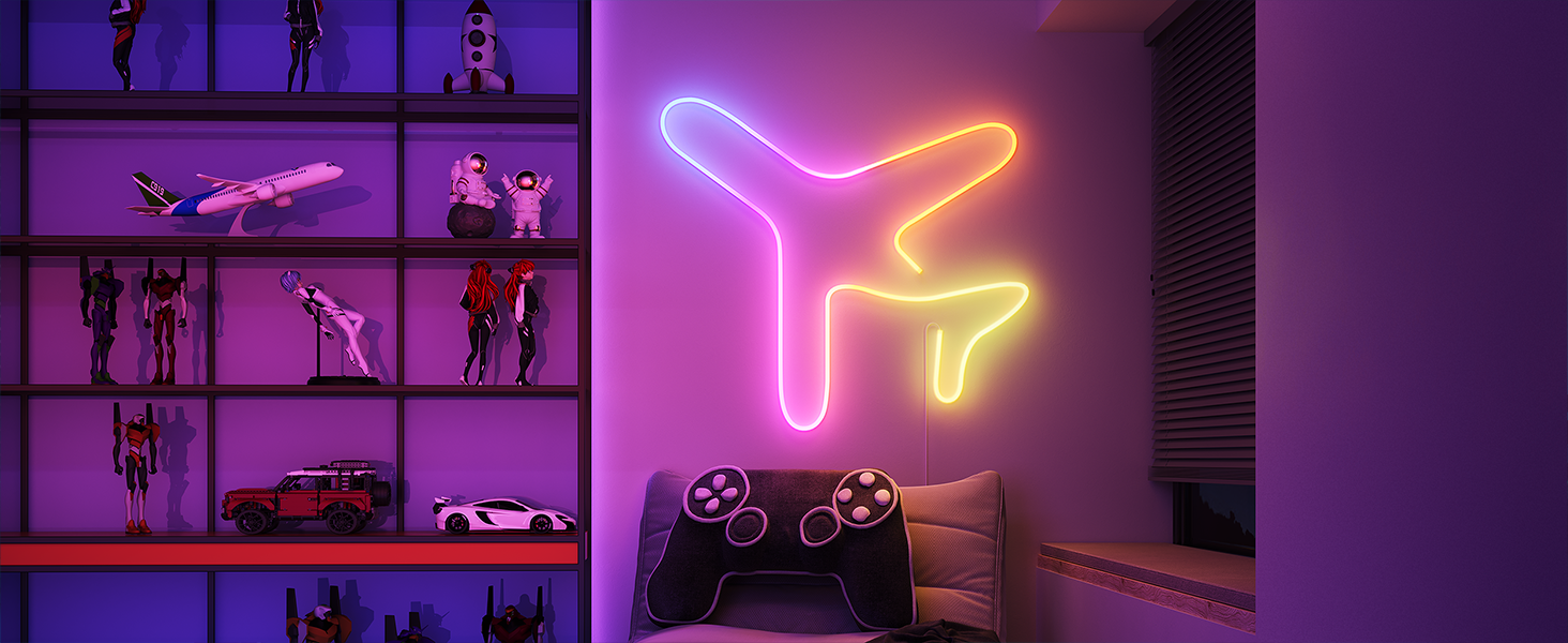 Гнучка неонова LED-стрічка Govee Neon Rope Light 2 RGBIC, 5м, біла, для DIY дизайну та інтер'єру
