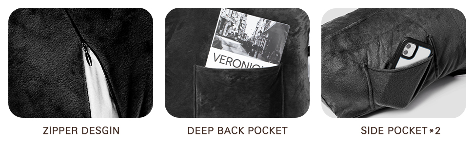 Крісло-мішок для читання, велике (78,7 см), з підголовником та підлокітниками, сіре для читання, перегляду телевізора, дорослих