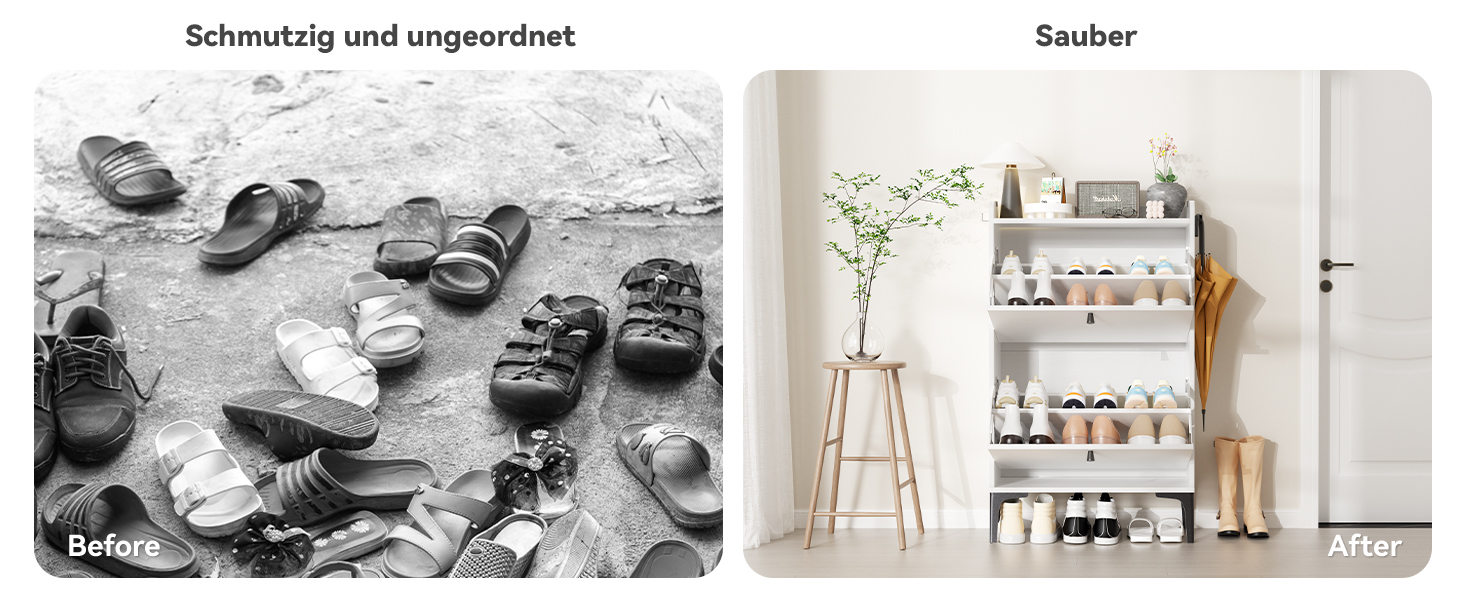 Взуттєва шафа Dripex, вузька, з 2 відкидними ящиками, 80x24x100 см, білий | Взуттєва шафа для прихожей, вітальні, веранди