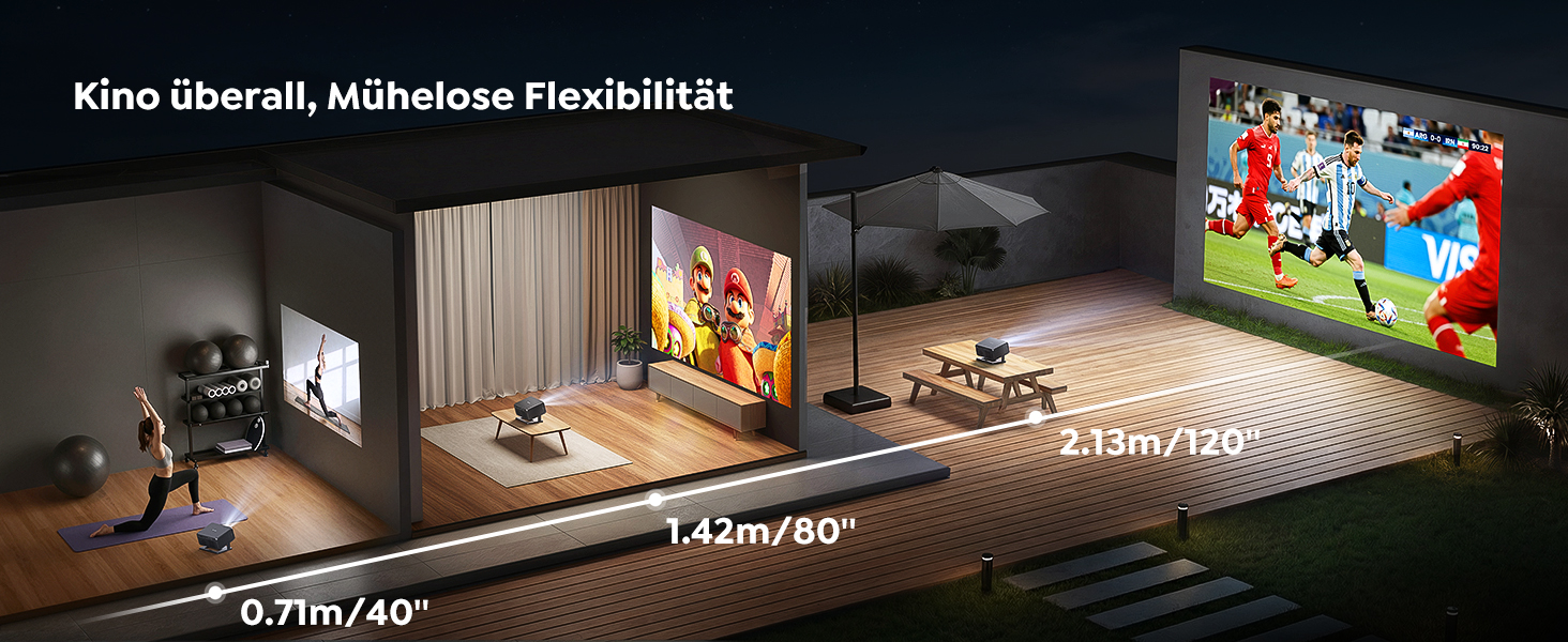 Проектор Google TV Beamer 4K Smart: Кінотеатр вдома 1080P FHD, Автофокус, Трапецеїдальна корекція, WiFi, Bluetooth, Портативний, Чорний