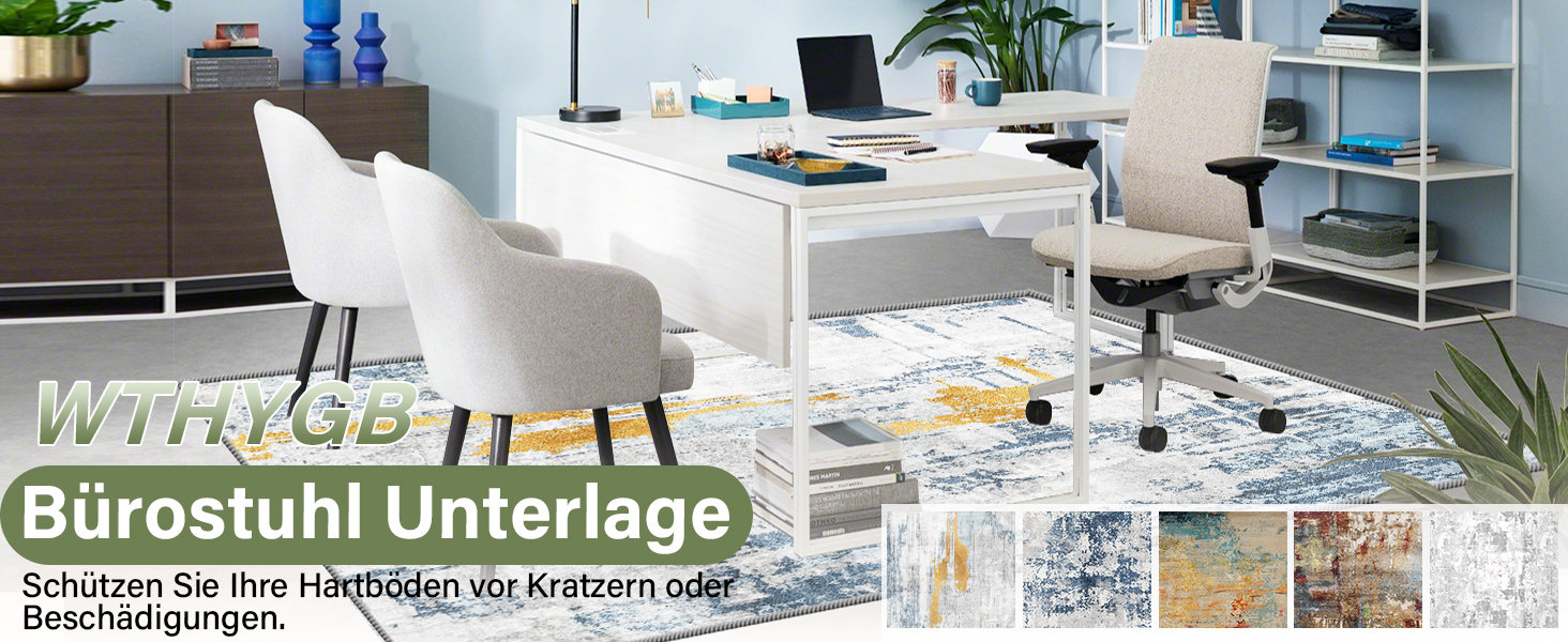 Підкладка під офісний стілець WTHYGB для захисту підлоги 90x150 см, ігрова, антиковзаюча, синьо-сіра