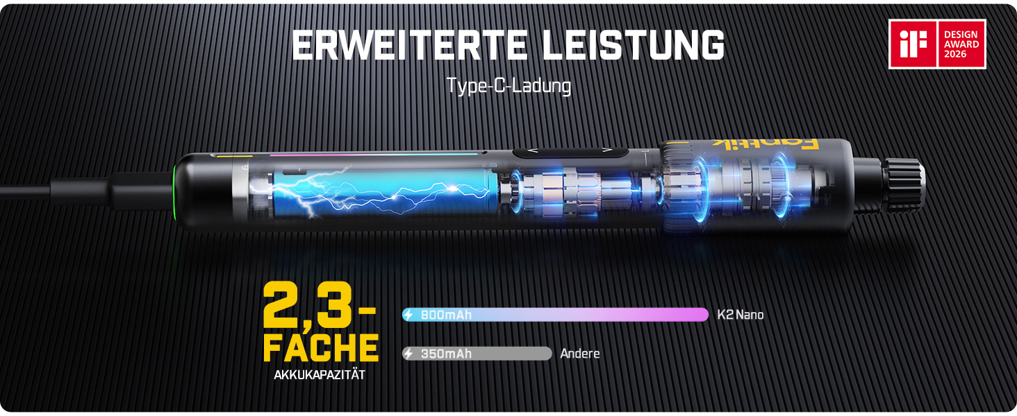 Міні-дрель Fanttik K2 Nano 3.7V з 20 насадками для DIY: для пластику, смоли, ювелірних виробів, алюмінію