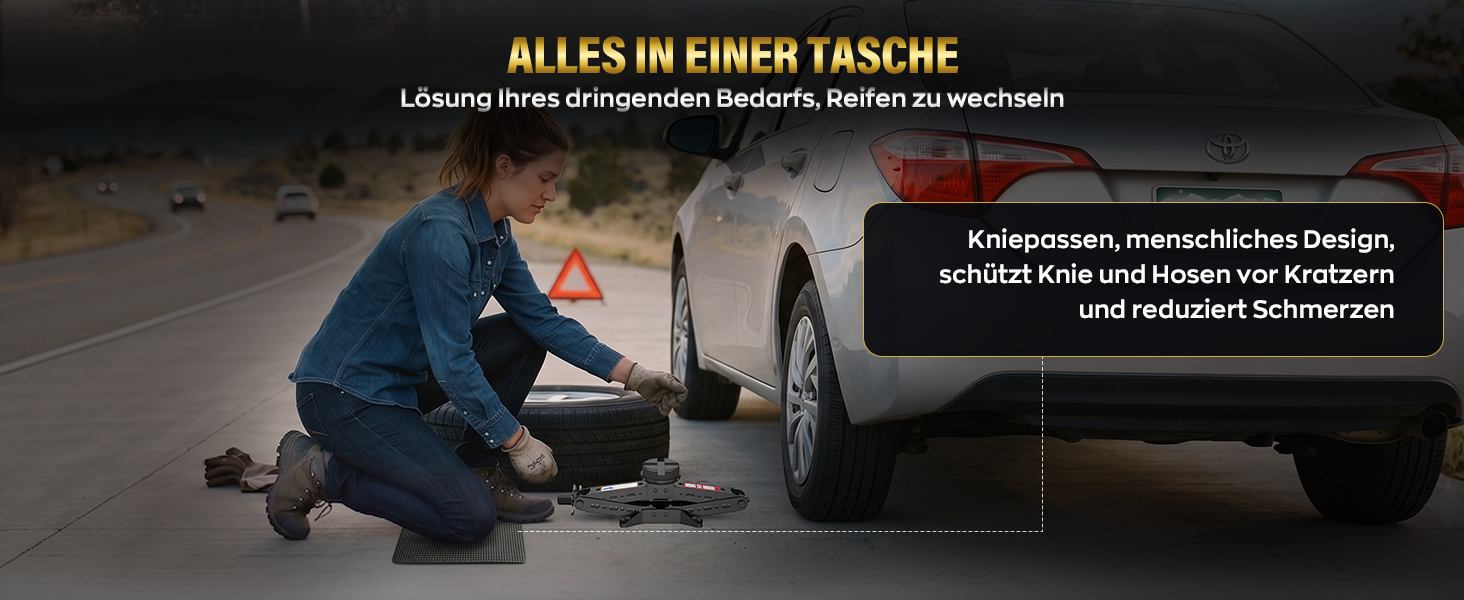 Універсальний гвинтовий домкрат-ромб IMAYCC 2.5т для BMW (Серії 1, 3, 5, 6, 7, Z, X) з гумовими накладками та ключем для коліс, чорний