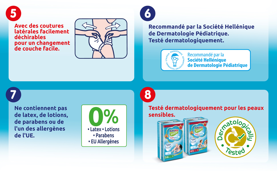 Підгузки для плавання Babylino Sensitive для басейну та моря, розмір 4-5 (9-15 кг), 84 шт
