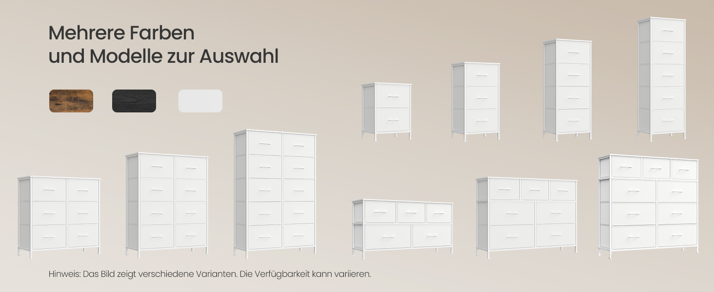 Комод SONGMICS з 8 висувними ящиками, шафа для зберігання, сталь, MDF, фліс, для спальні, прихожої, вітальні, вінтажний коричневий-чорний