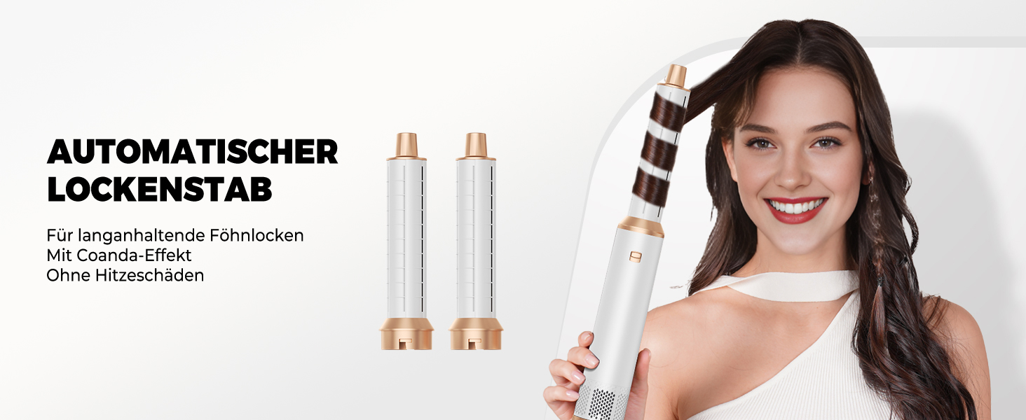 OKWRAP Hairstyler 5-в-1: Фен-щітка, Автоматичний Локон, Випрямляч для Волосся - Мультистайлер для Сушіння, Об'єму, Локонів