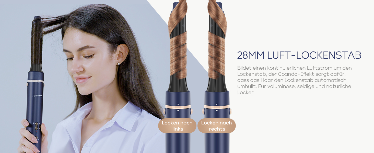 В 1 MaxAIR Styler, щітка з теплим повітрям PARWIN PRO BEAUTY, 110 000 об/хв, Сушіння/Випрямлення/Об'єм/Локони, Іонний догляд, Синій, 5