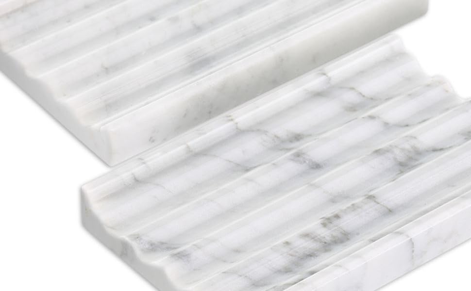 Мильниця Koville Luxury Marble - елегантна мильниця зі зливним отвором (Bianco Carrara)