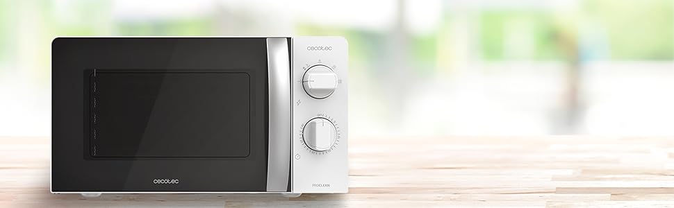 Мікрохвильова піч Cecotec ProClean 3060, 20 л, 700 Вт, Ready2Clean, 6 режимів, 3D Wave, срібляста з дзеркальними дверцятами
