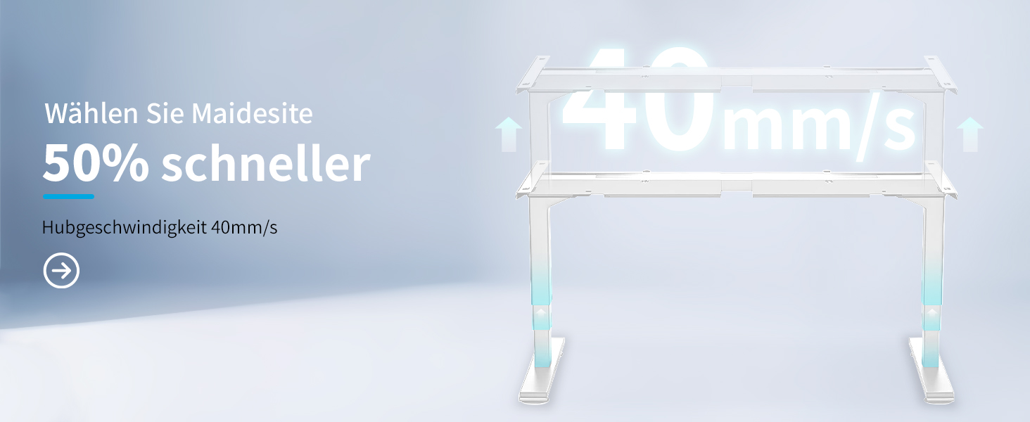 Електричний регульований стіл MAIDeSITe T2 Pro Plus (Чорний, Сірий) з 2 моторами, 3 ступені регулювання та пам'ять