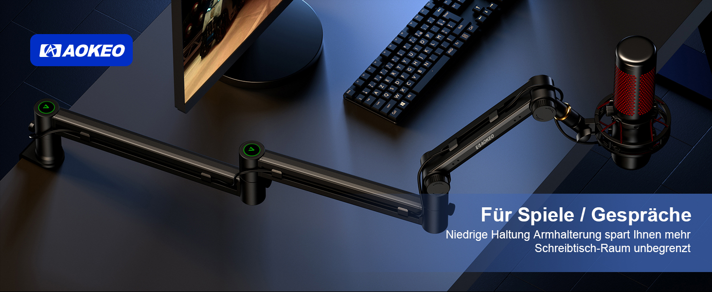 Мікрофонний стійкий тримач Aokeo AK-58i для HyperX, Elgato, Shure, Blue Yeti - кріплення для студійного запису