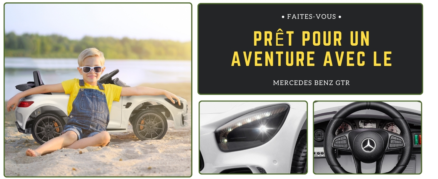 Дитячий електромобіль Mercedes-Benz AMG 12V, 2 двері, пульт, MP3, LED, білий