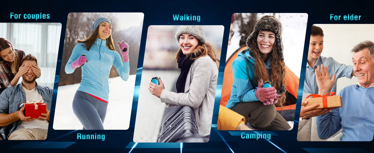 Електричний нагрівач для рук, 2 шт. Перезарядний магнітний кишеньковий нагрівач, ультралегкий та тонкий з великою ємністю 6000 mAh, 3 режими нагріву для чоловіків та жінок, для активного відпочинку, гольфу, кемпінгу (Синій, 1)