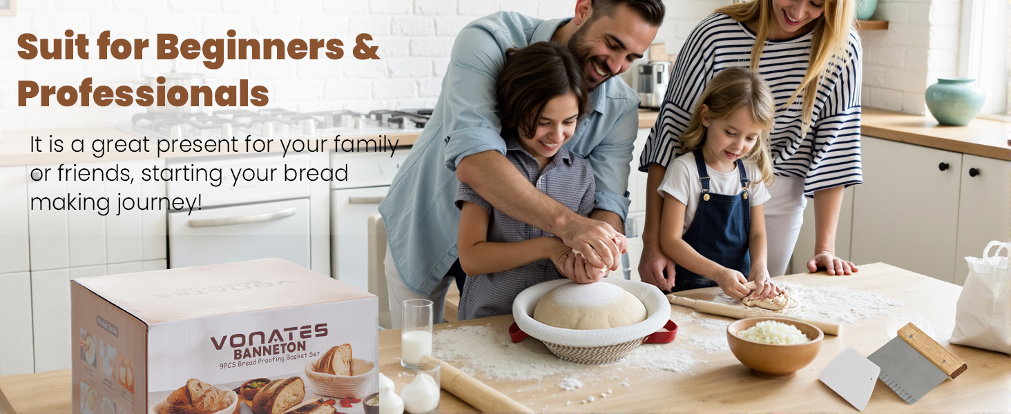 Набір для випічки хліба: корзинка з бавовняного шнура, набір для закваски, аксесуари для випічки, дріжджовий міксер, скребок для тіста, для початківців