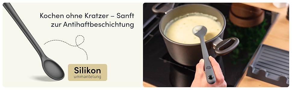 Набір кухонних аксесуарів Hoffmann Küchenhelfer-Set (5 предметів), антрацит, силікон-сталевий сердечник