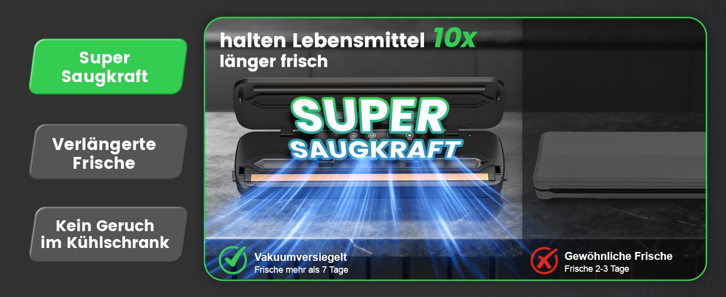 Вакууматор Raycial 7 в 1, вакуумний пакувальник для продуктів 145 Вт, пристрій для запаювання пакетів з набором мішків та шлангом, чорно-сріблястий