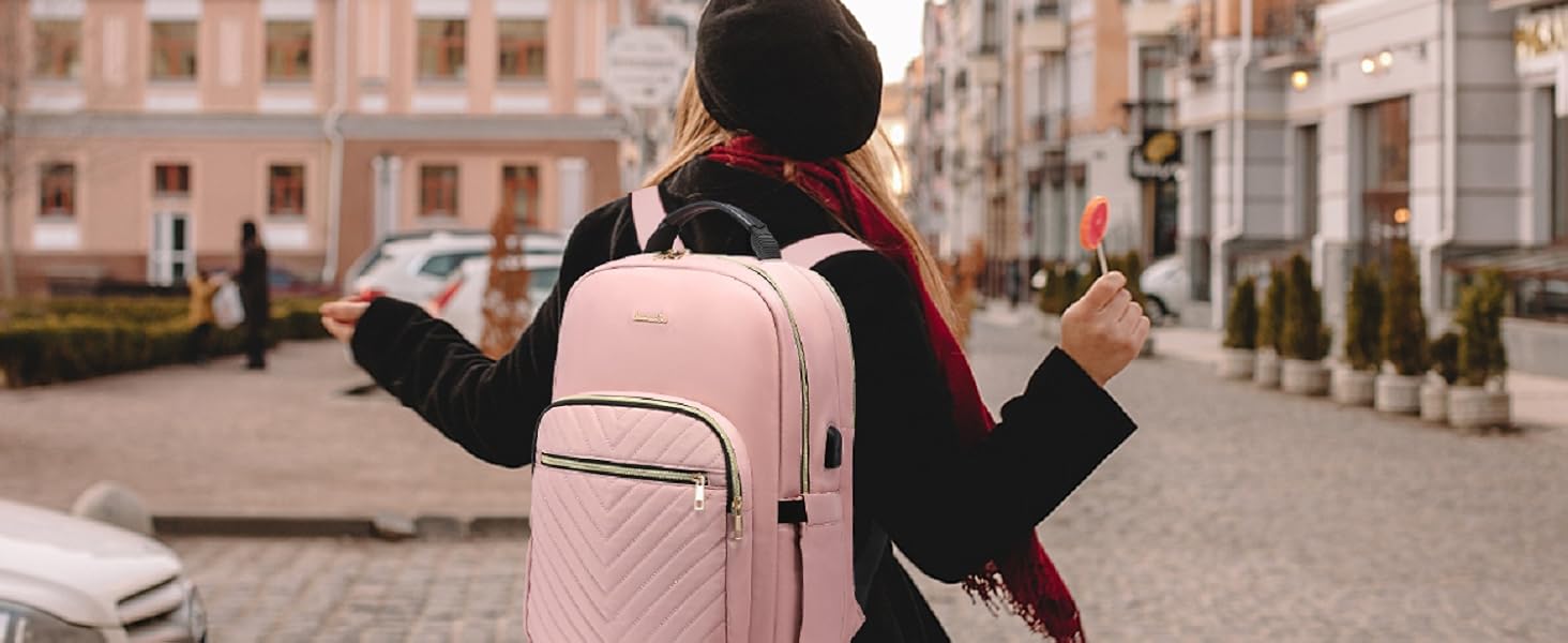 Жіночий рюкзак для ноутбука LOVEVOOK (14, 15.6, 17.3 дюймів), водонепроникний шкільний та бізнес-рюкзак з USB-портом та захистом від крадіжки, чорний
