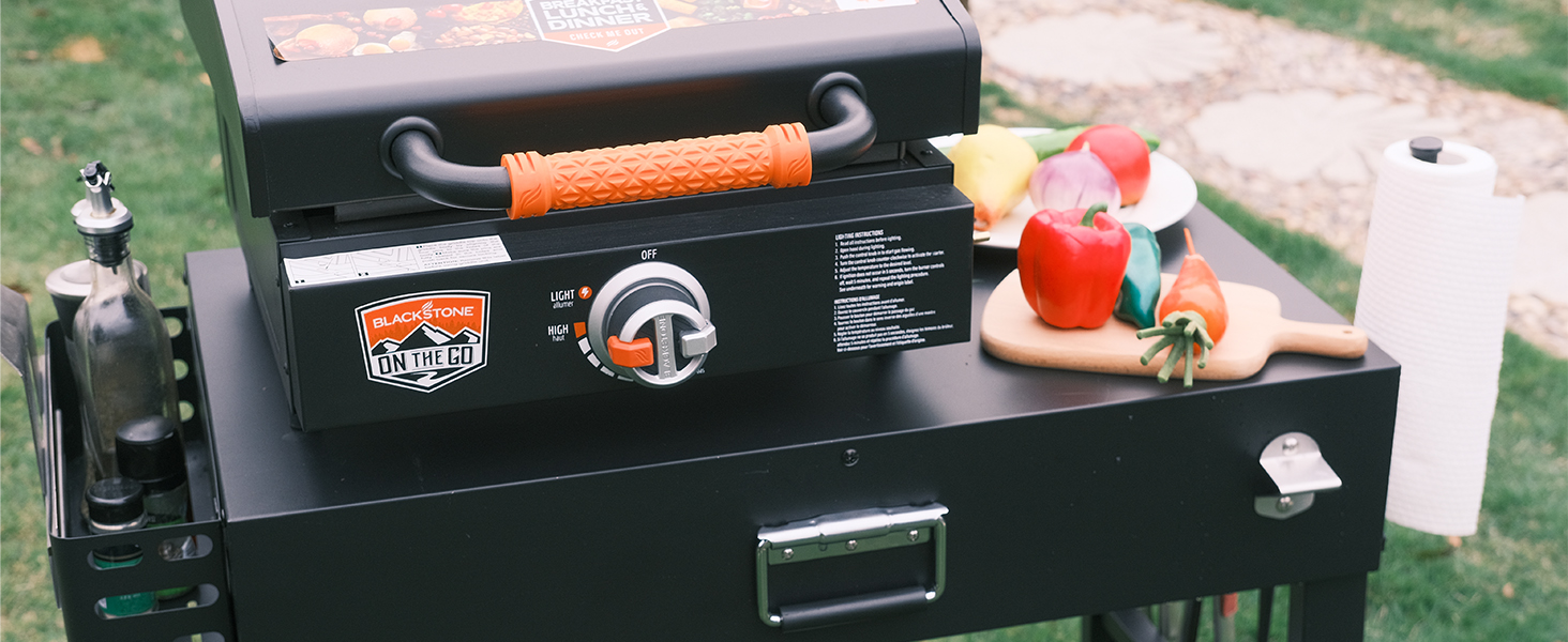 Мобільний гриль-візок для Ninja Woodfire, Weber, Blackstone, Nexgrill, Traeger та інших грилів, візок для гриля з колесами та тримачем для паперових рушників (86 см)