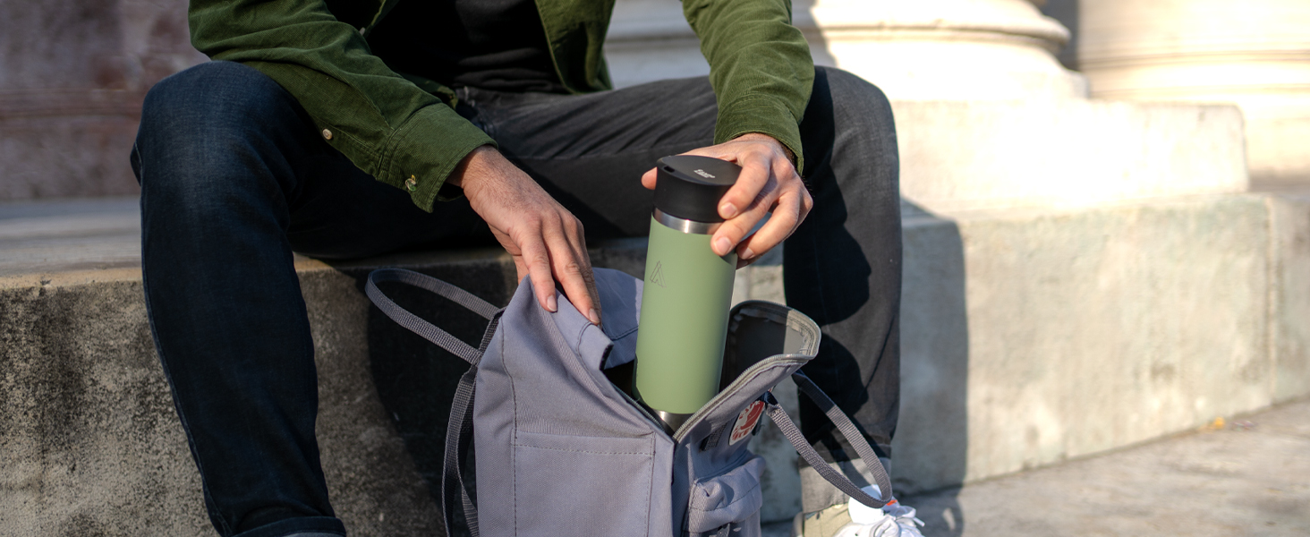 Термокружка Campo Libre® Anto I 450 мл Misty Pink: двостінна, з герметичним клапаном, для кави з собою