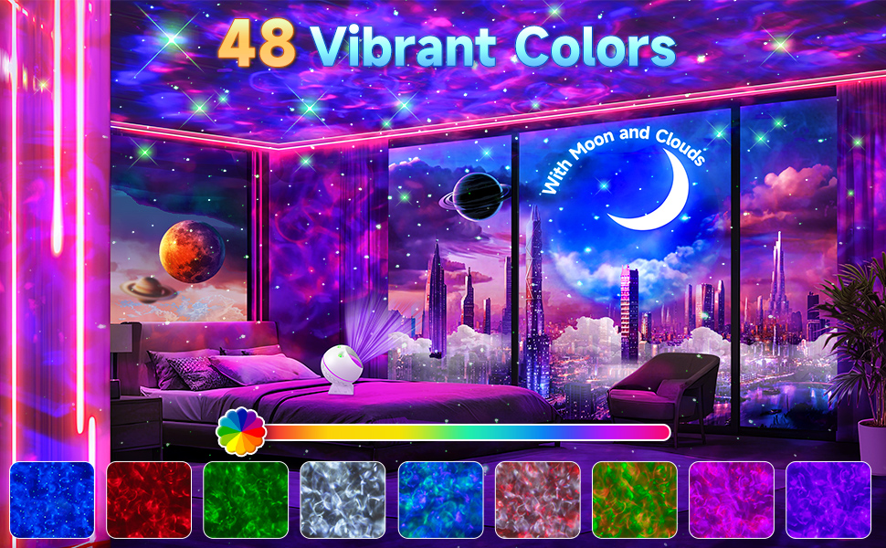 Проектор зоряного неба Sternenhimmel з Bluetooth, 300 режимів, нічник для дітей та дорослих, білий колір