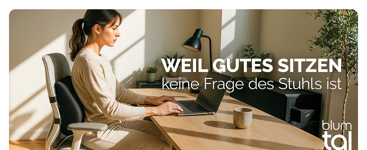 Ергономічна подушка під спину Blumtal з ефектом пам'яті (Memory Foam), підтримуюча подушка під поперек з чохлом OEKO-TEX