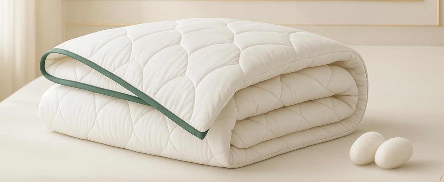 Літня ковдра Welldora 155x220 см з дихаючої шовкової вати | Оeko-Tex, перевірена лікарями, для алергіків | Швейцарія