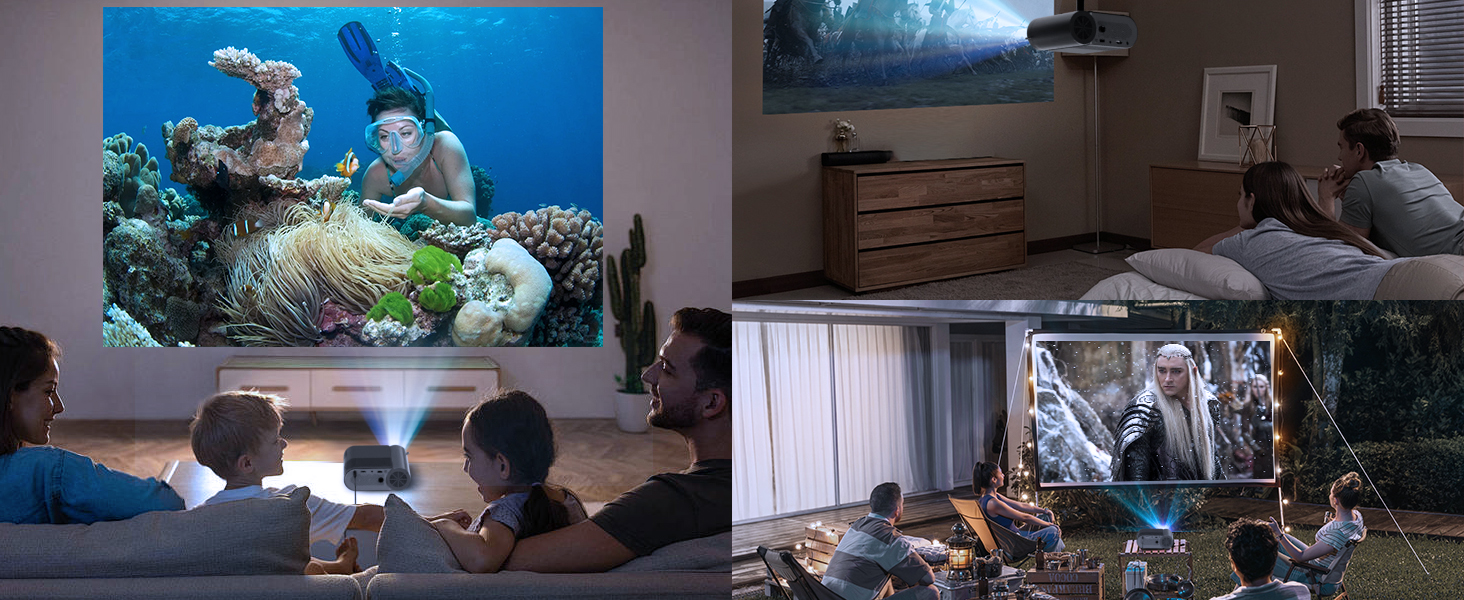 Портативний проєктор Vamvo WiFi 1080P для телефону/планшета/ноутбука/TV Stick