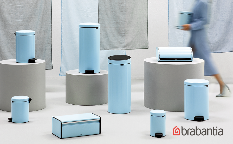 Контейнер для хліба Brabantia Rollbrotkasten з матової сталі, Dreamy Blue, великий