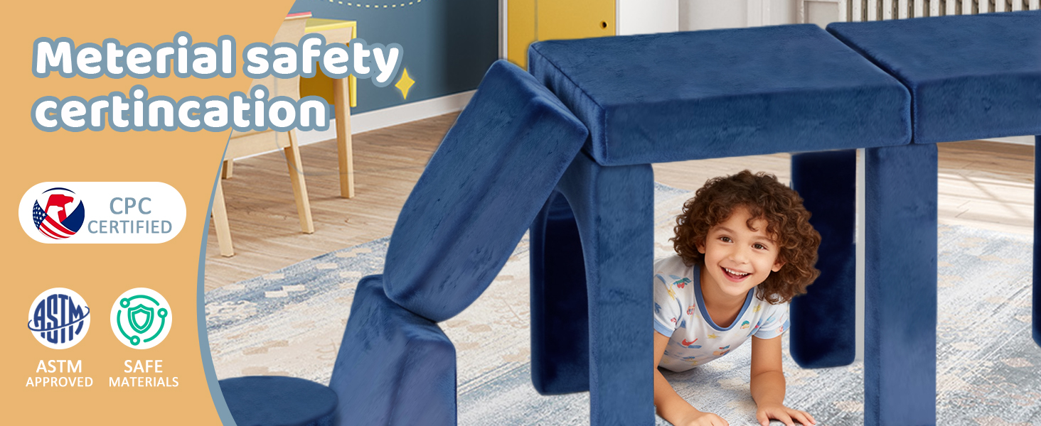 Модульне дитяче диван-конструктор 12 в 1 – сертифікат CPC, дитячий диван-трансформер, дитячий кушетка з міцних пінопластових подушок, ідеальний для дитячої кімнати