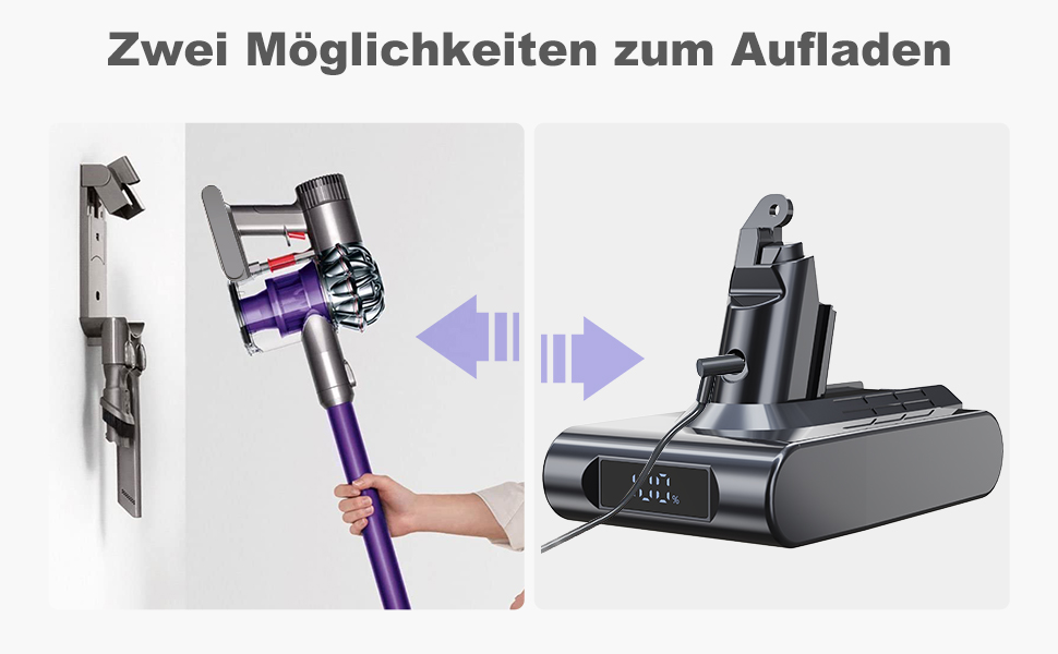 Змінна батарея EVARY 6000mAh V6 для Dyson V6 з РК-дисплеєм, в т.ч. 2 фільтри 1 щітка, сумісна з DC62-DC74