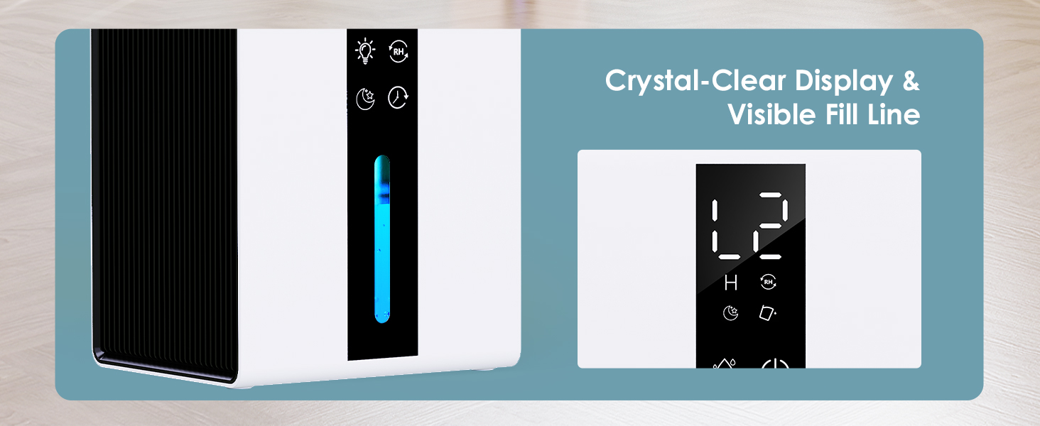 Електричний осушувач повітря з баком для води - 3 швидкості, 2 режими, таймер 48H, авто-стоп, захист від замерзання, для спальні та ванної кімнати (1800 мл)