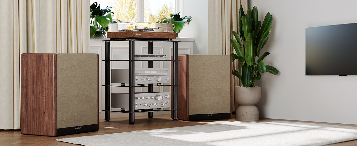 Стійка під телевізор FITUEYES HiFi Regal Audio Schrank Glas/Alu 600x455x762мм AS406001GB