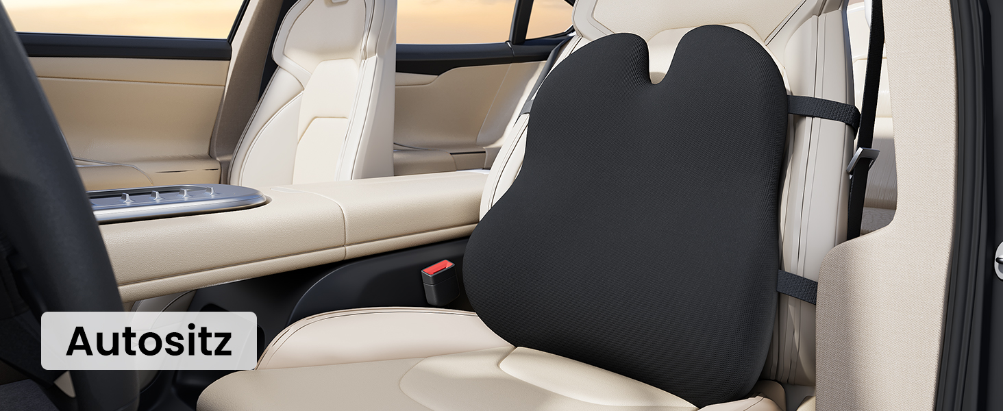 Підпорка для спини ProtoArc з піною Memory Foam, для офісного крісла, авто та столу, чорна