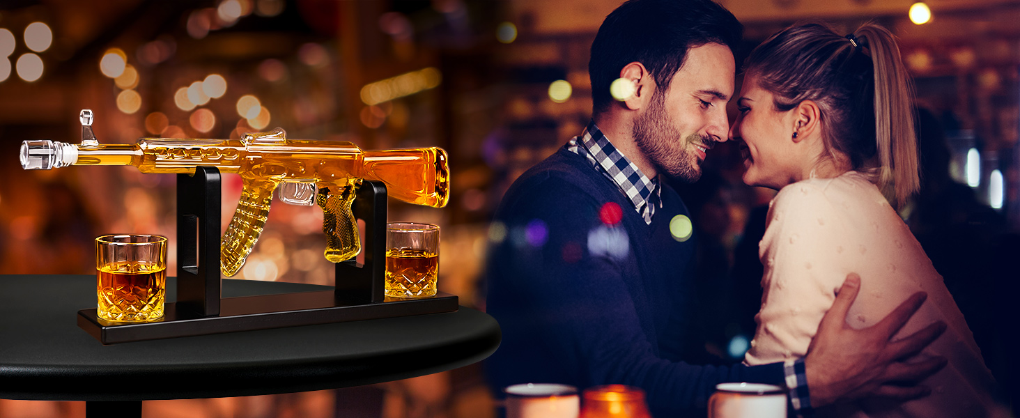 Набір віскі Oaksea: декантик та 2 келихи – ідеальний подарунок для чоловіка, тата, на Різдво, для любителів віскі, аксесуари для бару