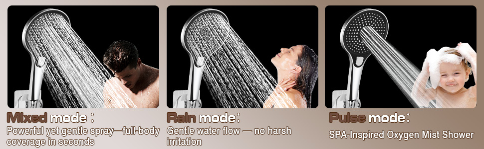 Набір для ванни з душовою лійкою та змішувачем, хром, латунь, 3 функції, настінний монтаж 150 мм