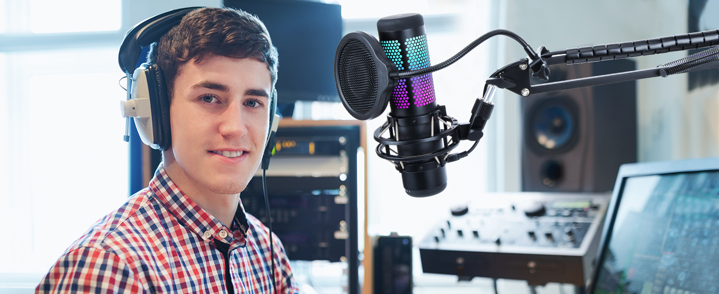 Стійка для мікрофона HyperX QuadCast з поп-фільтром та тримачем YOUSHARES - сумісна з QuadCast S, Fifine AM8, Blue Yeti, Razer Seiren Mini V3