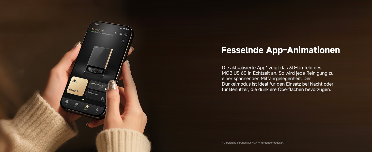 Робот-пилосос Mova V50 Ultra Complete з функцією миття, 24000 Па, подолання перешкод 6 см, навігація Liftable+RGB AI+LED, 80°C гаряча вода, 63°C самостійне сушіння, DuoSolution System, щітка Tricut (Mobius 60)