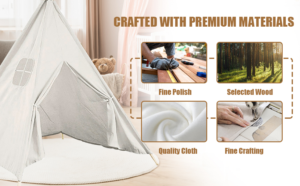 Дитячий намет-типі для гри, намет-типі для дітей з вікном, індіанський намет-типі для дому та вулиці, ігровий будиночок
